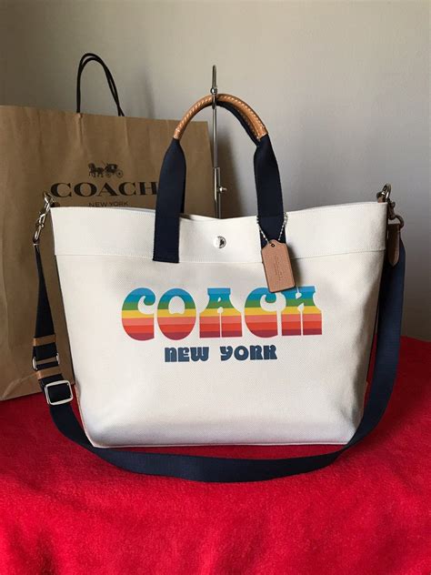 coach large canvas tote.